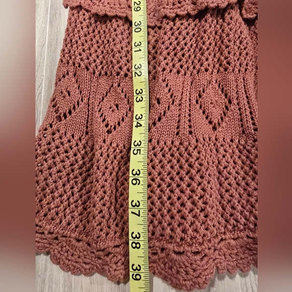 Women's Moda International Vintage Cotton Crochet Dress Rust Medium. - Picture 15 of 15